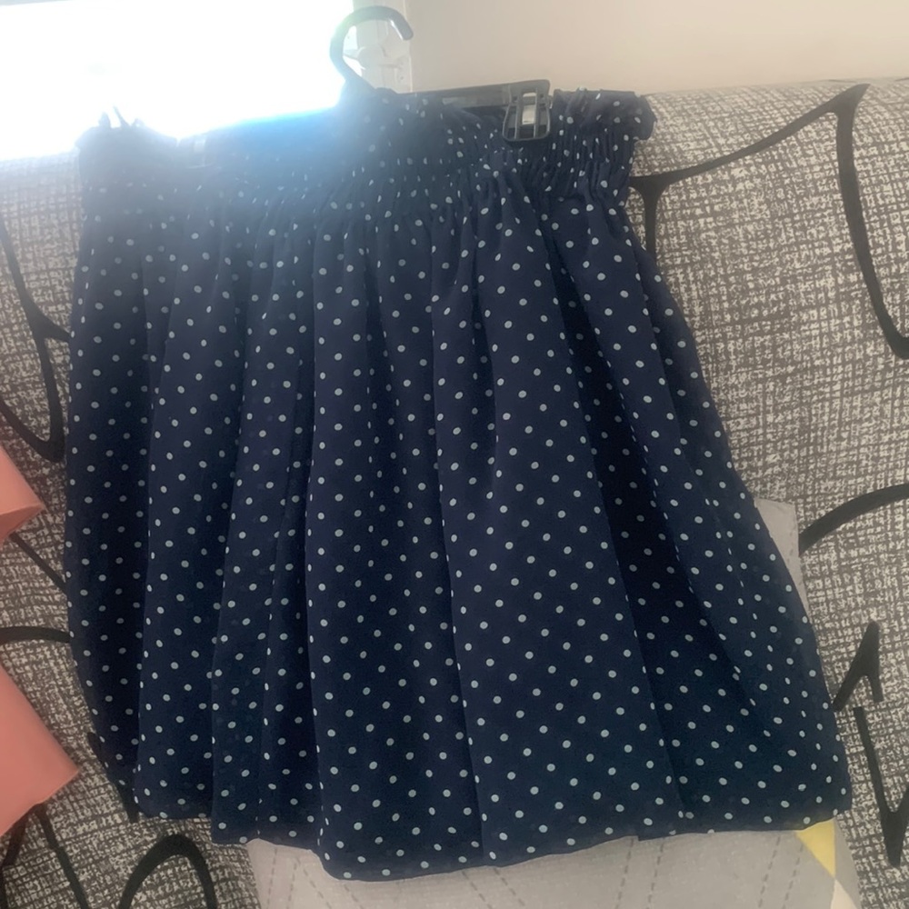 Polka dot navy blue skirt